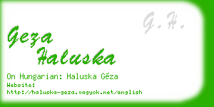 geza haluska business card